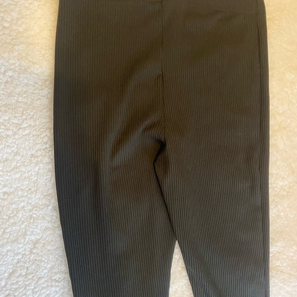 Womens Black TopShop Stretchy Ribbed Leggings Pants with Bell bottoms - Picture 4 of 7